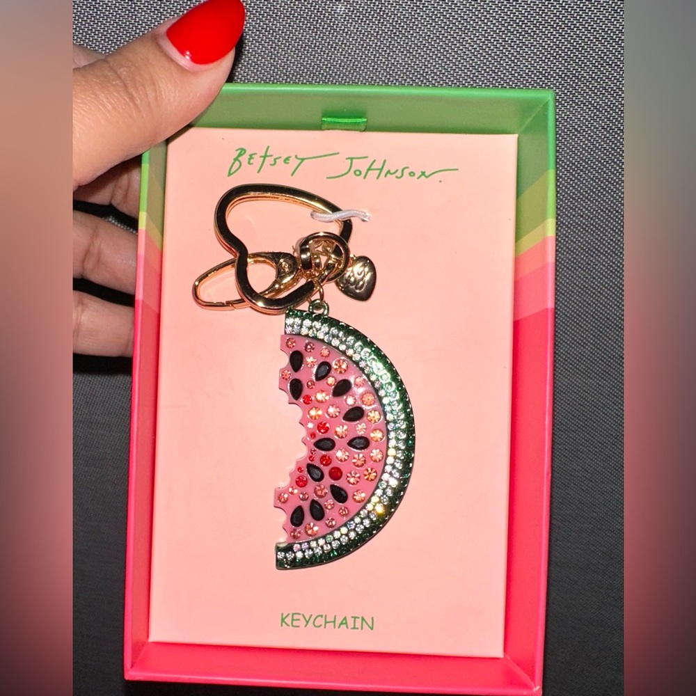 Betsey Johnson Sparkling Watermelon Keychain/Bag Charm